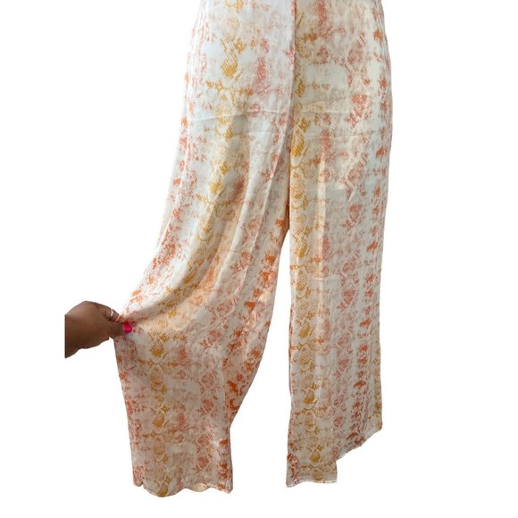 New Spaghetti Strap Cropped Top and Elastic Waist Flowy Pants 2 pc Set Large - Picture 4 of 8